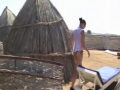 Nude Beach - Big Boob Pierced Brunette - Pt 03