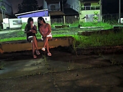 Menage Trois - Two Hot Girls Caught Him Masturbating Inside The Car And Helped Him Cum