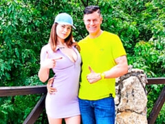 ぽっちゃり, デカ尻, デカパイ, フェラチオ, バック, キス, 淫乱熟女, 自然山雀
