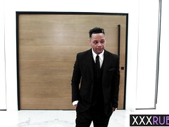 お尻, デカ尻, ブロンド, フェラチオ, チン, Hd, 淫乱熟女, 三人