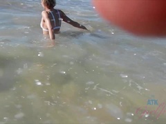 Amateur, Cul, Plage, Blonde, Sucer une bite, Doigter, Mamelons bombés, Adolescente