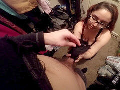 Cannabis community, gagging on cock, surprise bj