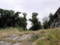 HUNT4K. Slutty girl cheats on boyfriend outdoors in...