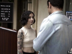 Petite naive waitress fucked in the ass