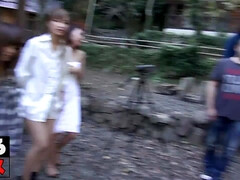 Asiatique, Cul, Dingue, Groupe, De plein air, Chatte, Adolescente, Nénés