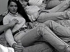 美女, デカチン, フェラチオ, 茶髪の, グループ, 毛深い, ハードコア, 淫乱熟女