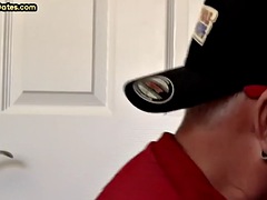 BJ Gloryhole DILF sucks cock at home with greedy mouth