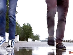 Grosse bite, Sucer une bite, Brunette brune, Classique, Lunettes, Seins naturels, Chatte, Chevaucher