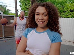 フェラチオ, 茶髪の, バック, 黒人, 異人種間, 自然山雀, ティーン, オッパイの