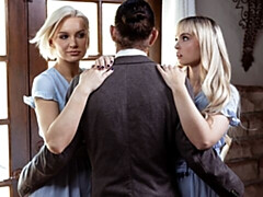 デカ尻, デカチン, デカパイ, ブロンド, フェラチオ, バック, 女 人男 人, ガリガリ