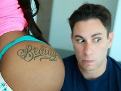 Cul, Sucer une bite, Brunette brune, Noir ébène, Interracial, Chatte, Rasée, Dénudage