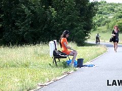 Brunette brune, Européenne, Hd, Prisonnier, Police, Rugueux, Maigrichonne, Adolescente