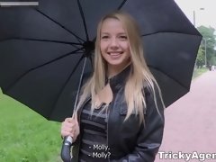 Blond, Sperma shot, Europees, Zoenen, Orgasme, Gezichtspunt, Rijden, Tieten likken