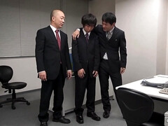 bad boss with gangbang in hell office - Japanese office sex