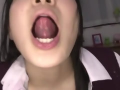 Spicy small titted oriental Haruna Aitsuki getting a cum blast on her face
