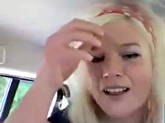 norwegian blonde masturbating in her car