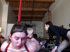 Mistress having fun with a cute girl that loves bondage
